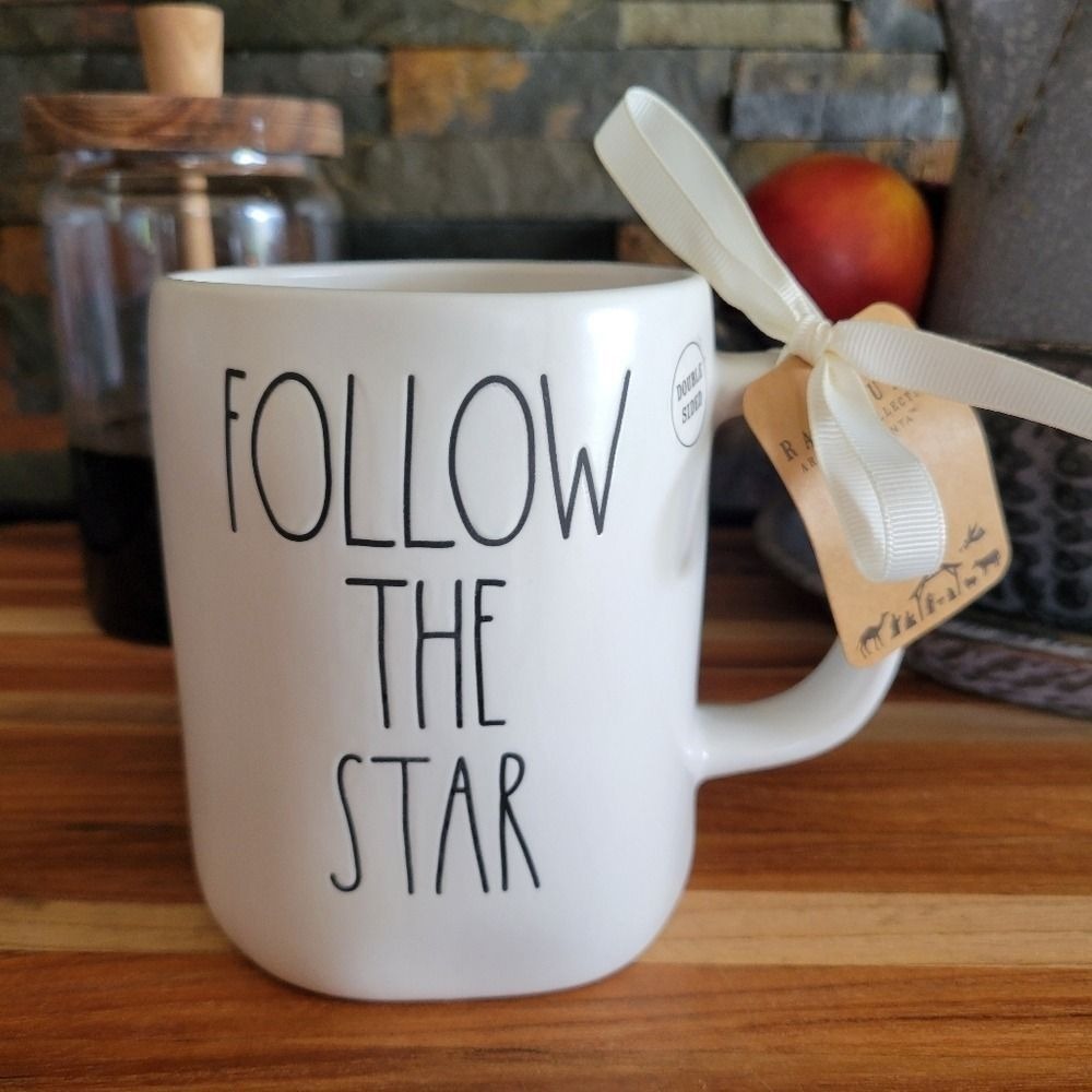 Rae Dunn Follow The Star Mug double sided NEW